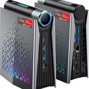 ACEMAGICIAN S3A Mini Gaming PC, Ryzen 9 6900HX, 16GB DDR5 512GB NVMe SSD, Mini Computers with AMD Radeon Graphics RGB Lights | WiFi6 | BT5.2 | Dual Fan | 3 Modes Mini Desktop | Up to 4.9Ghz